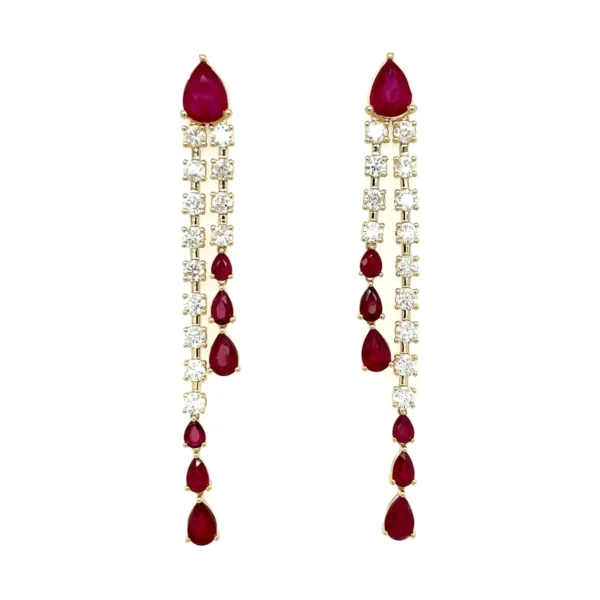 Ruby Diamond Drop Earrings