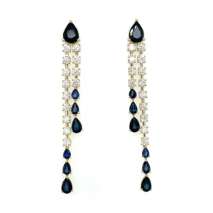 Sapphire Diamond Drop Earrings