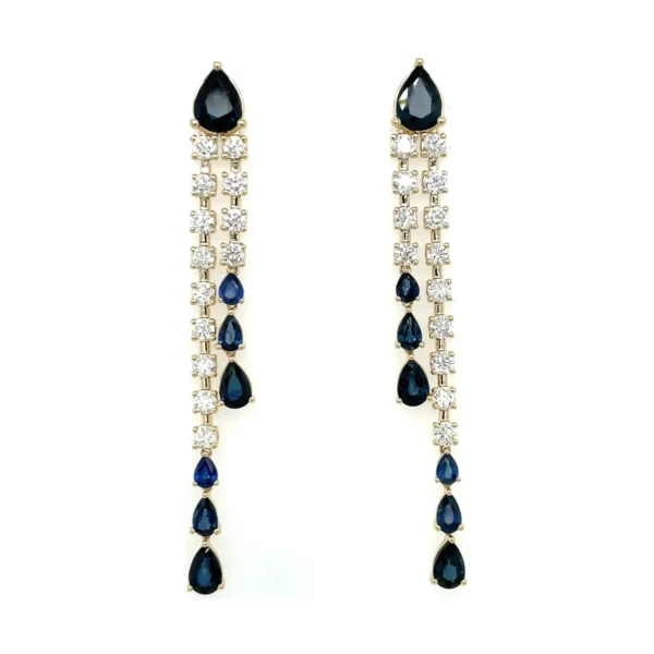 Sapphire Diamond Drop Earrings