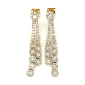 Diamond Halo Dangle Earrings