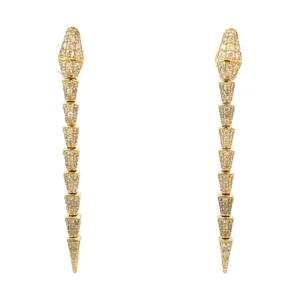 Snake Diamond Dangle Earrings