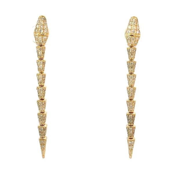 Snake Diamond Dangle Earrings