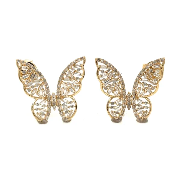 Butterfly Diamond Stud Earrings