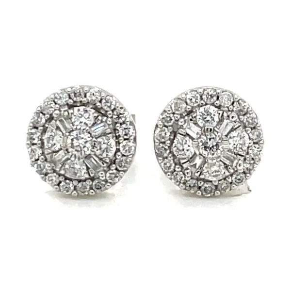 Halo Cluster Stud Earrings