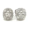 Oval Halo Diamond Earrings