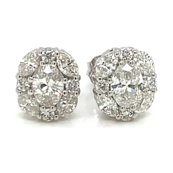 Oval Halo Diamond Earrings