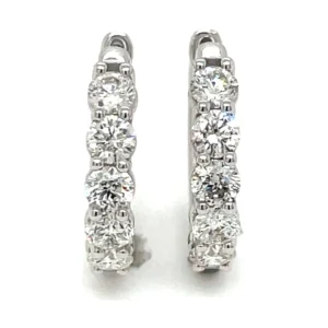 Round Diamond Hoop Earrings