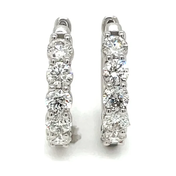Round Diamond Hoop Earrings