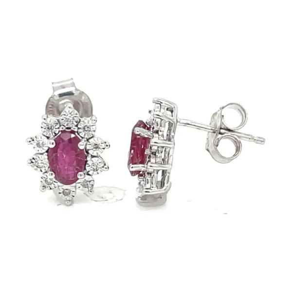 Oval Gemstone Halo Earrings