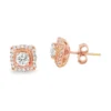Square Halo Stud Earrings
