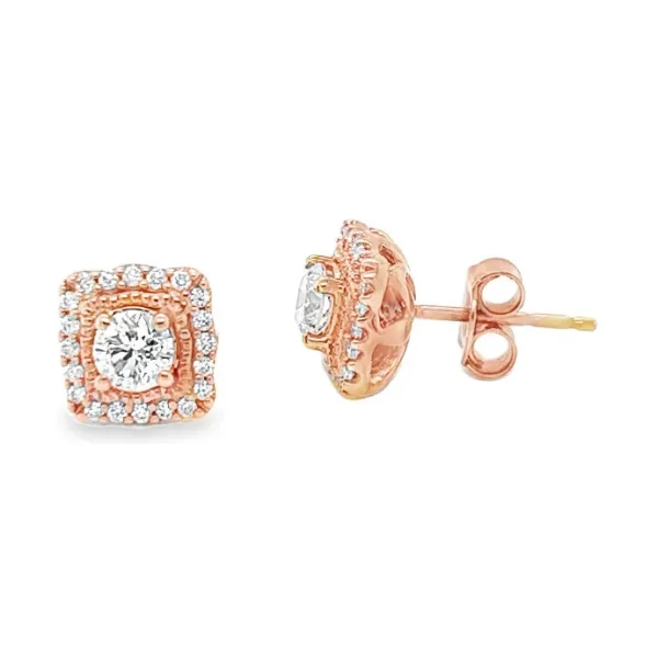 Square Halo Stud Earrings