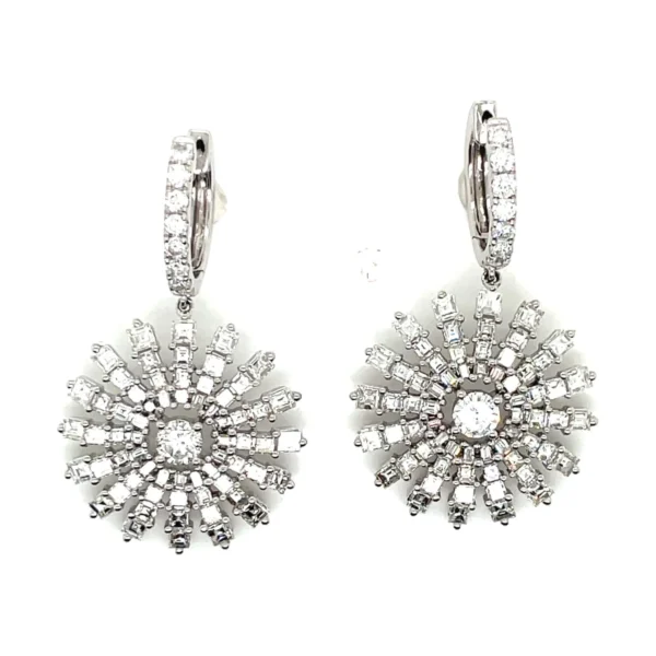 Starburst Diamond Huggie Earrings