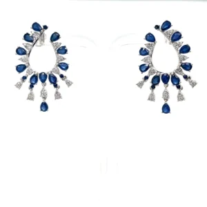 Pear Sapphire Chandelier Earrings