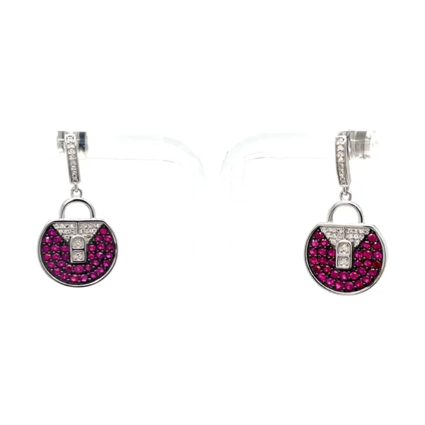Ruby Diamond Drop Earrings