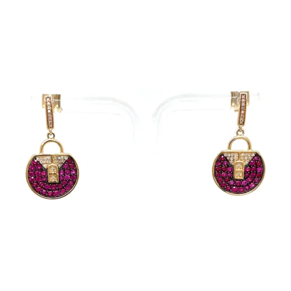 Ruby Diamond Drop Earrings
