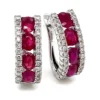 Ruby Diamond Hoop Earrings