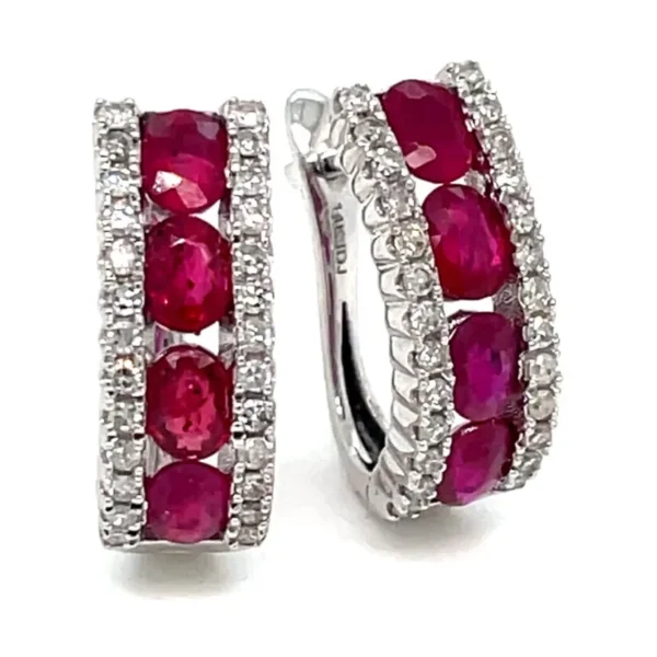 Ruby Diamond Hoop Earrings