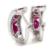Ruby Diamond Hoop Earrings