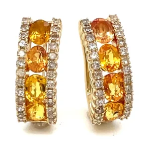 Yellow Gemstone Hoop Earrings