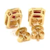 Emerald Cut Ruby Earrings