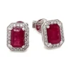 Emerald Cut Ruby Earrings