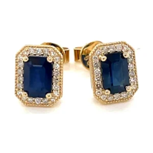 Emerald Cut Sapphire Earrings