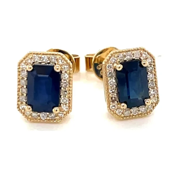 Emerald Cut Sapphire Earrings
