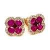 Floral Ruby Stud Earrings