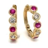 Bezel Gemstone Huggie Earrings