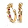 Bezel Gemstone Huggie Earrings