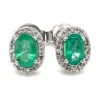Oval Emerald Halo Earrings