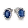 Oval Sapphire Halo Earrings
