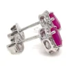 Oval Ruby Halo Earrings