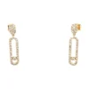Diamond Oval Dangle Earrings