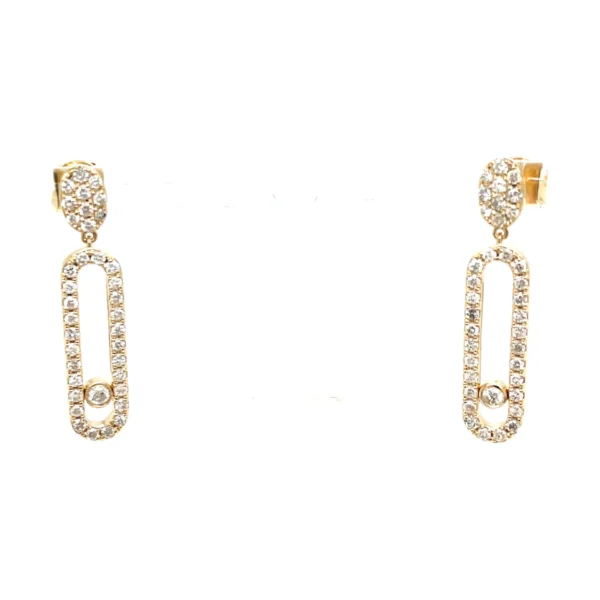 Diamond Oval Dangle Earrings