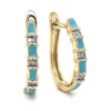 Turquoise Enamel Hoop Earrings