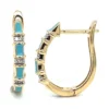 Turquoise Enamel Hoop Earrings