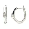 Enamel Diamond Huggie Earrings