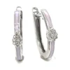 Pink Enamel Huggie Earrings