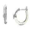 Pink Enamel Huggie Earrings