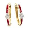 Red Enamel Hoop Earrings