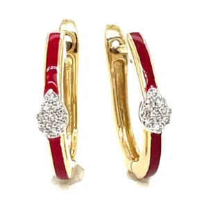 Red Enamel Hoop Earrings