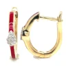 Red Enamel Hoop Earrings