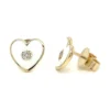 Enamel Heart Diamond Earrings