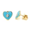 Heart Enamel Stud Earrings