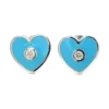 Enamel Heart Stud Earrings