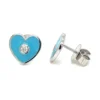 Enamel Heart Stud Earrings