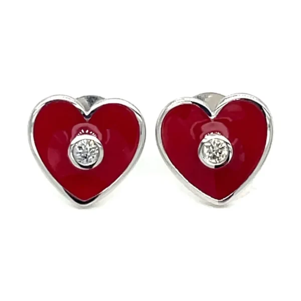 Red Heart Stud Earrings