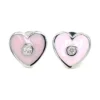 Pink Enamel Heart Earrings