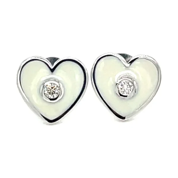 Enamel Heart Stud Earrings